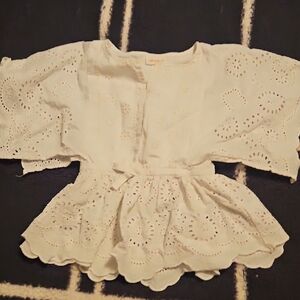 Cat & Jack Cream Eyelet Blouse